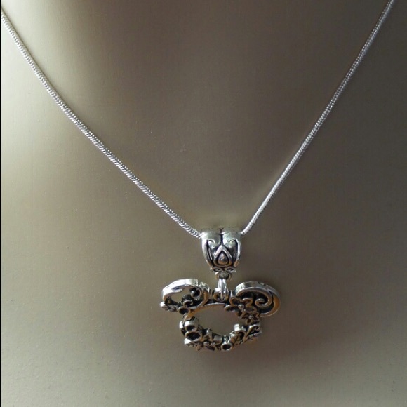 Mouse Head Necklace with 925 Silver Snake Chain - Picture 3 of 8